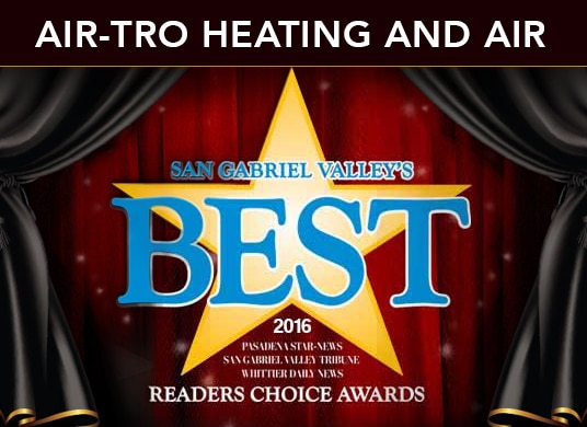 Air-Tro Voted Best Heating and Air in San Gabriel Valley 5th Year in a Row