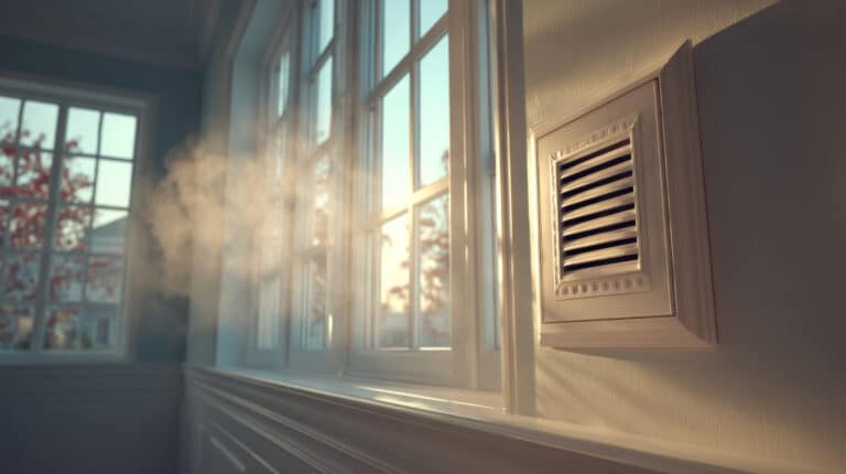 Modern home living room with natural ventilation from open windows and ceiling fan