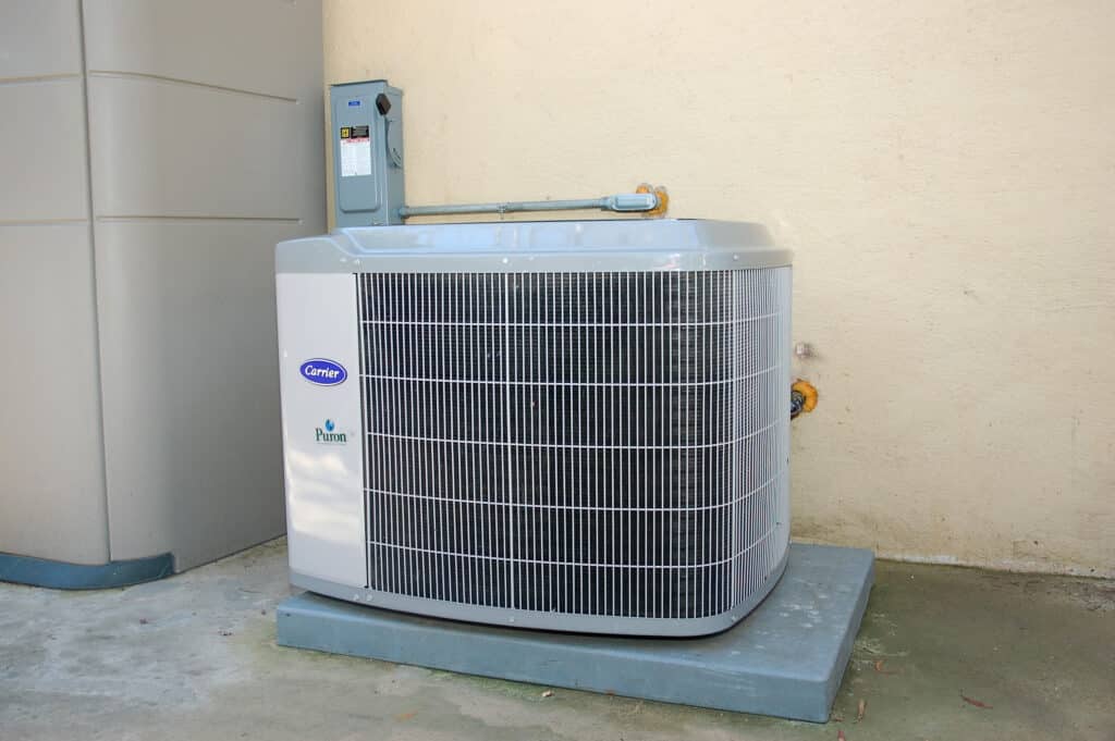 Aging outdoor AC unit at a Monrovia home